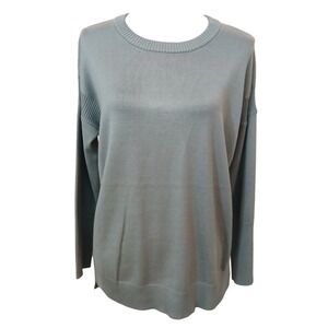 Metric Knits Steel Grey Long Sleeve Sweater M Casual Soft Warm